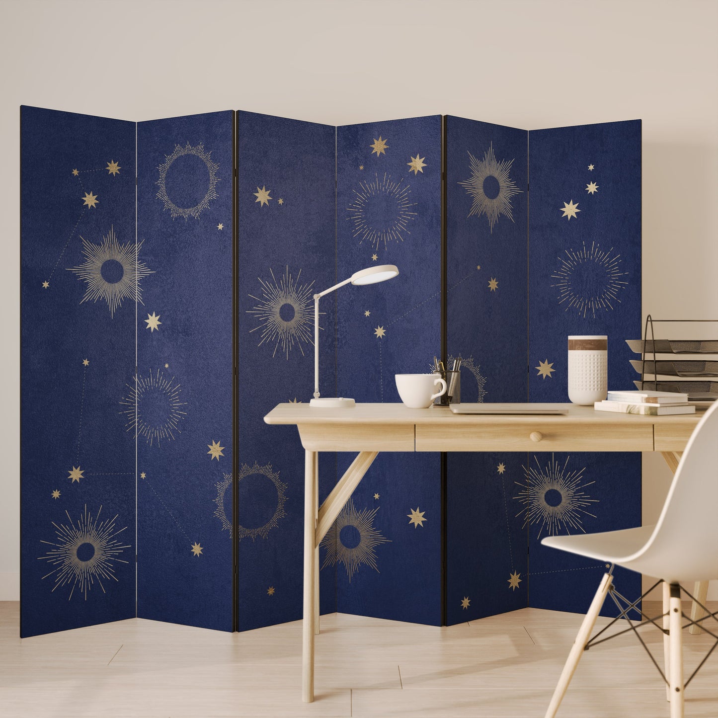 Dekorativ rumsavdelare med 6 paneler MIDNIGHT PATH