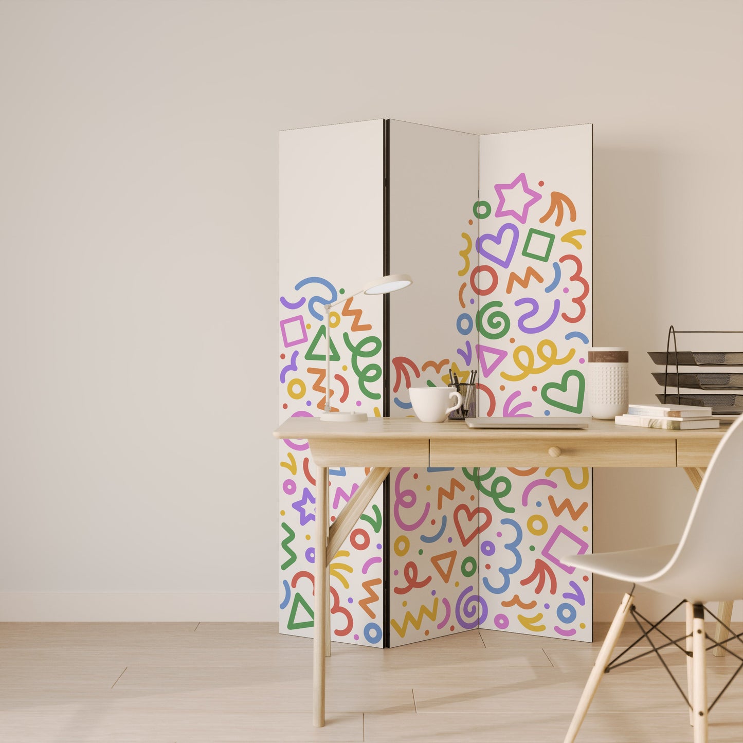 SHAPE EXCITEMENT Dekorativ rumsavdelare med 3 paneler