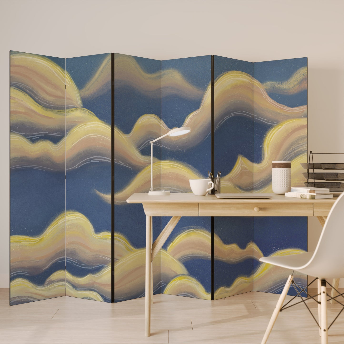 CLOUD RUFFLE Decorative 6-Panel Room Divider
