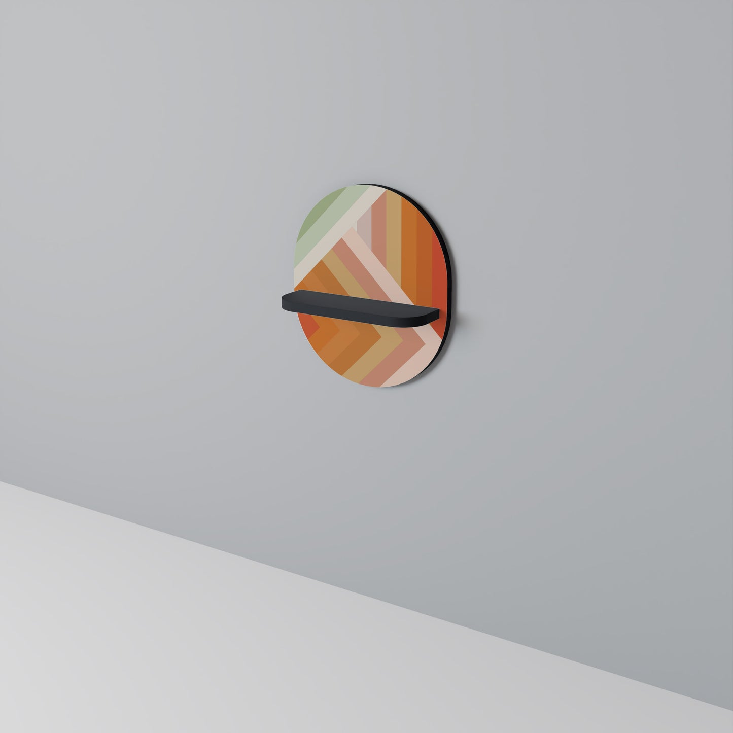 GRADIENT PICKS Oval konsthylla i svart finish