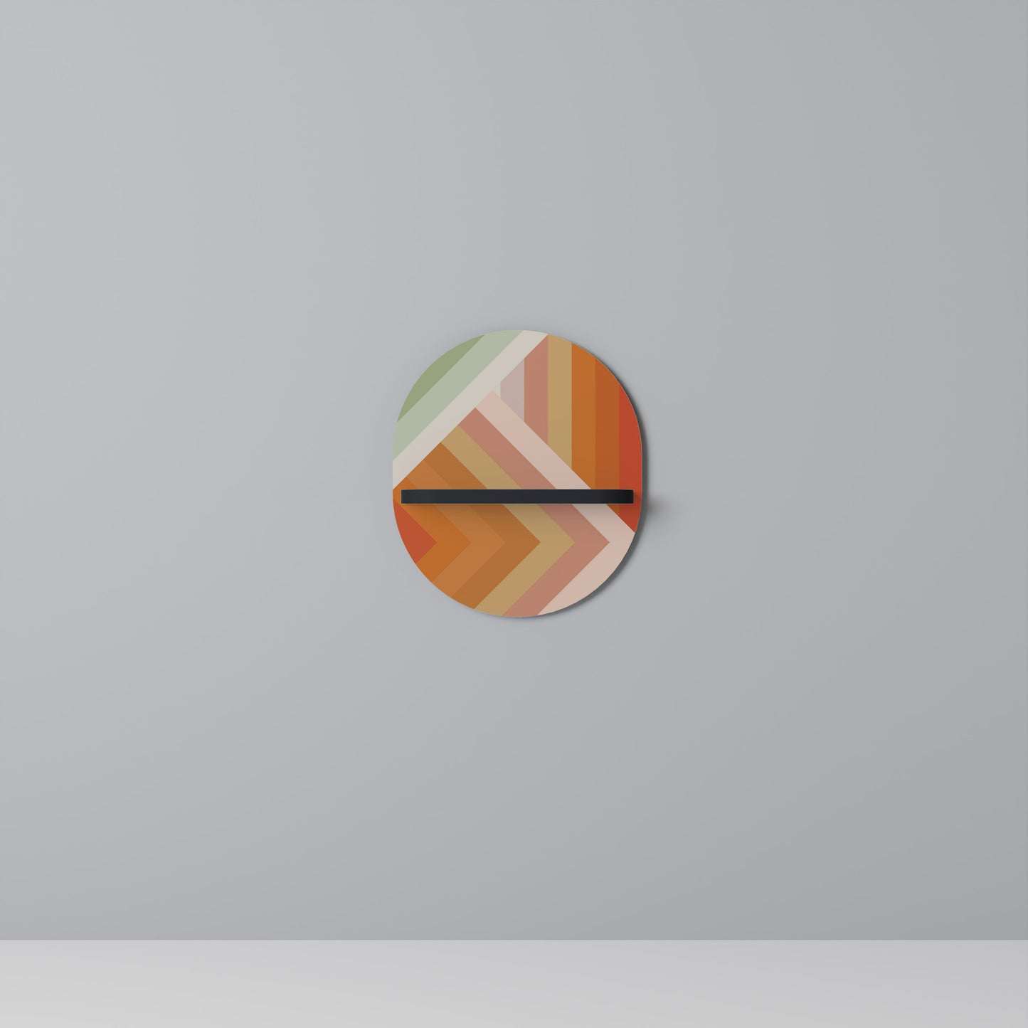 GRADIENT PICKS Oval konsthylla i svart finish