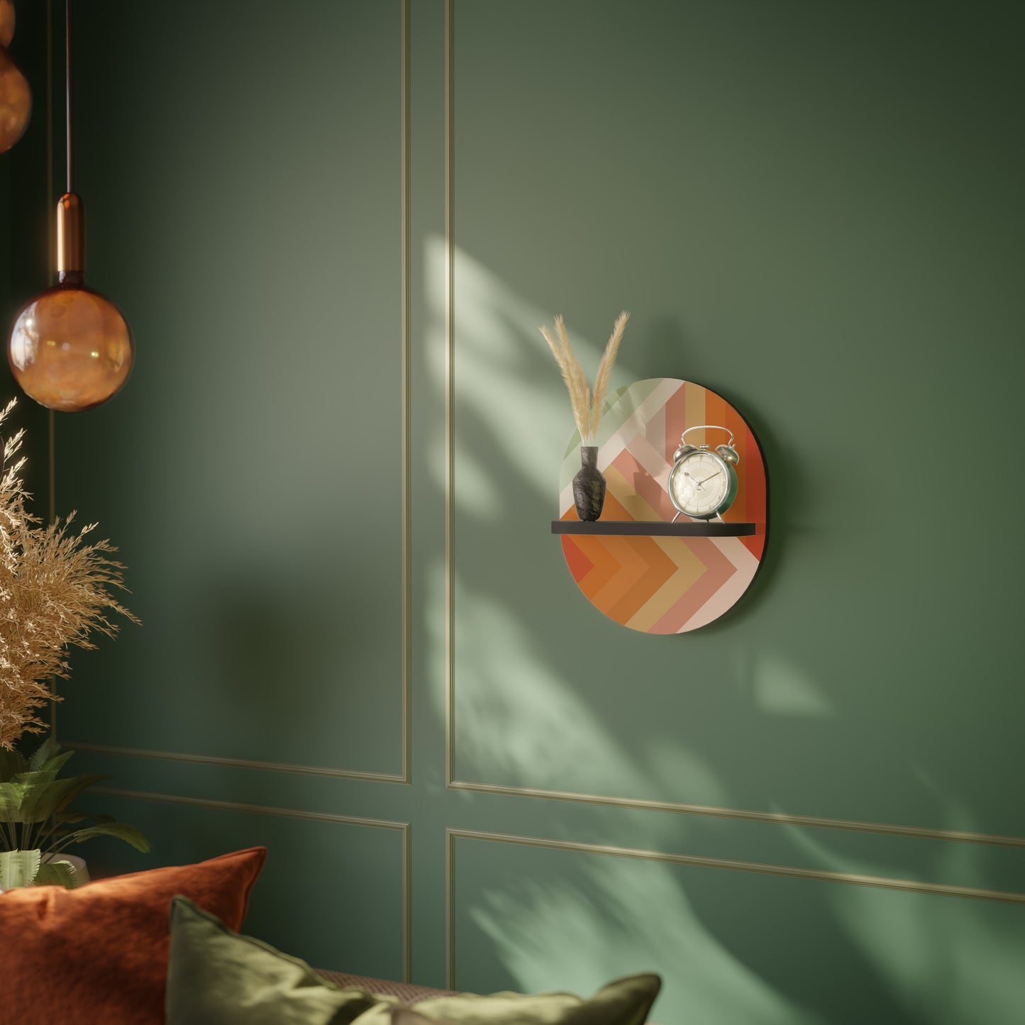 GRADIENT PICKS Oval konsthylla i svart finish