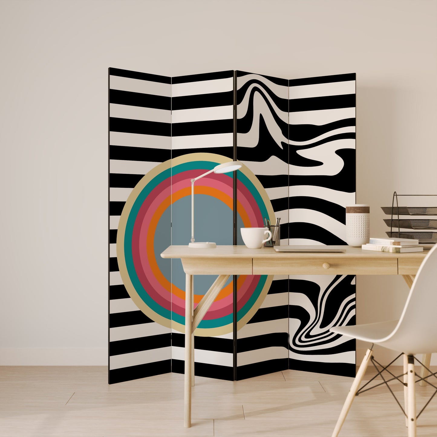 SPECTRA SHOWCASE Dekorativ rumsavdelare med 4 paneler