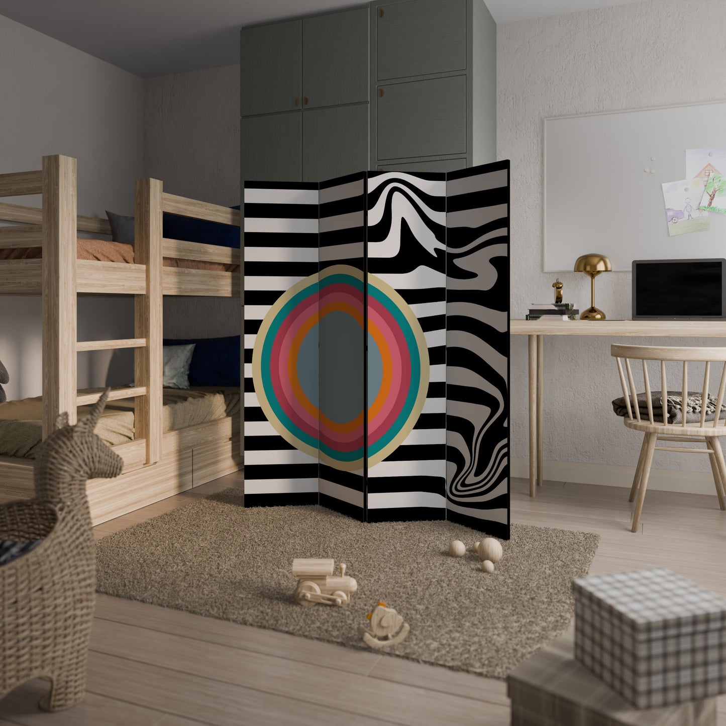 SPECTRA SHOWCASE Dekorativ rumsavdelare med 4 paneler