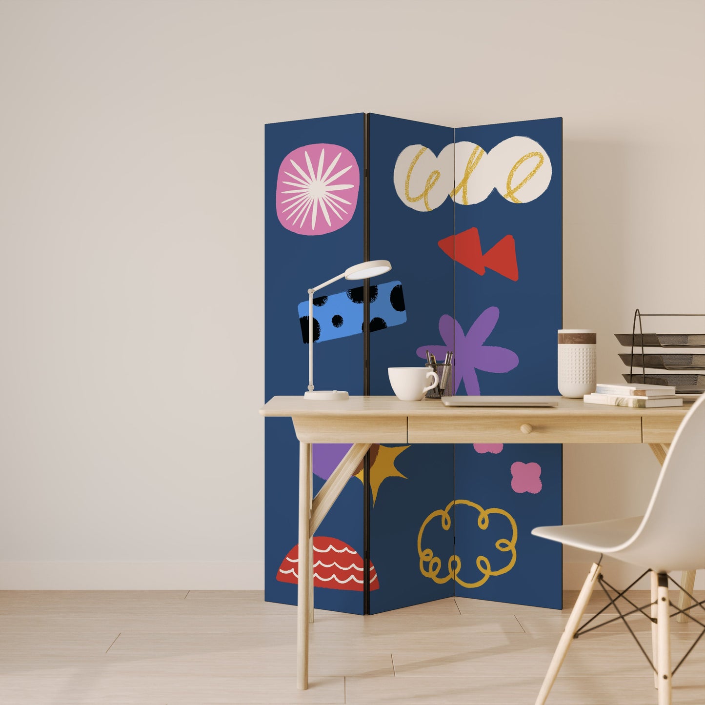 DREAMY HUMOR Dekorativ rumsavdelare med 3 paneler