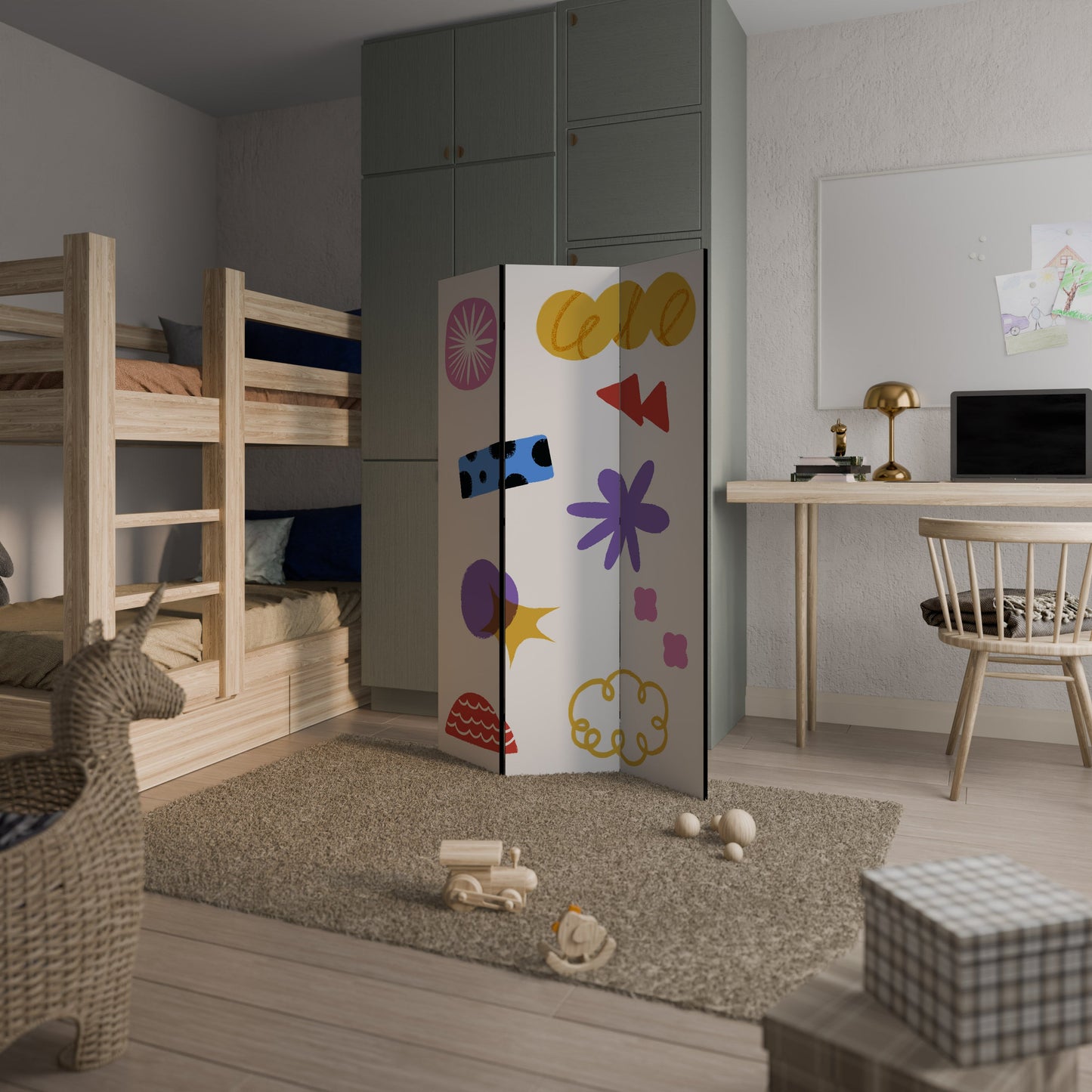DREAMY MOOD Dekorativ rumsavdelare med 3 paneler