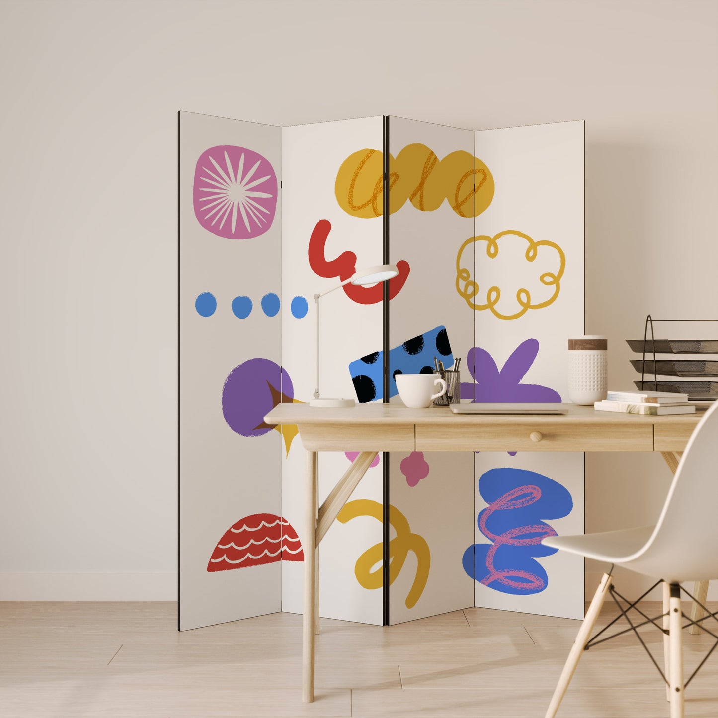 DREAMY MOOD Dekorativ rumsavdelare med 4 paneler