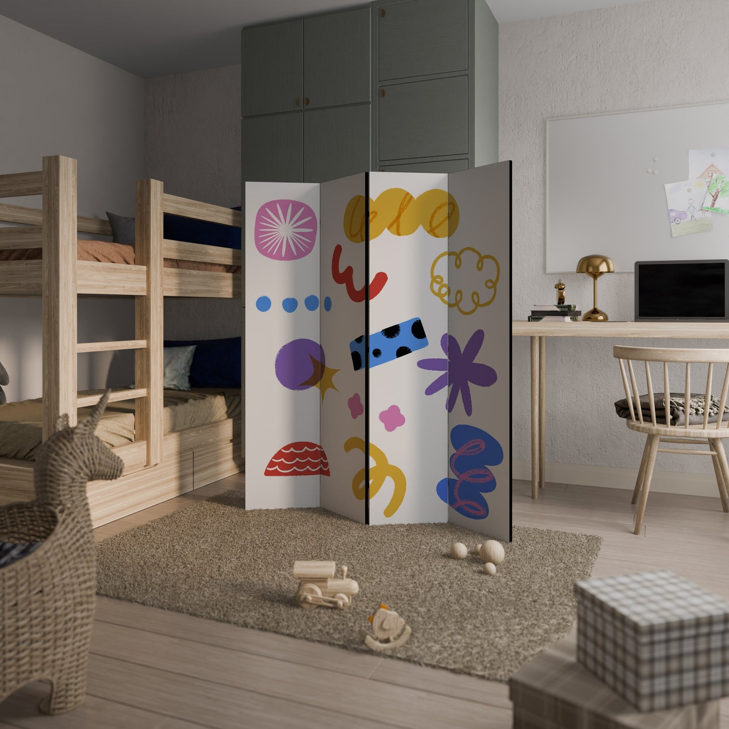 DREAMY MOOD Dekorativ rumsavdelare med 4 paneler