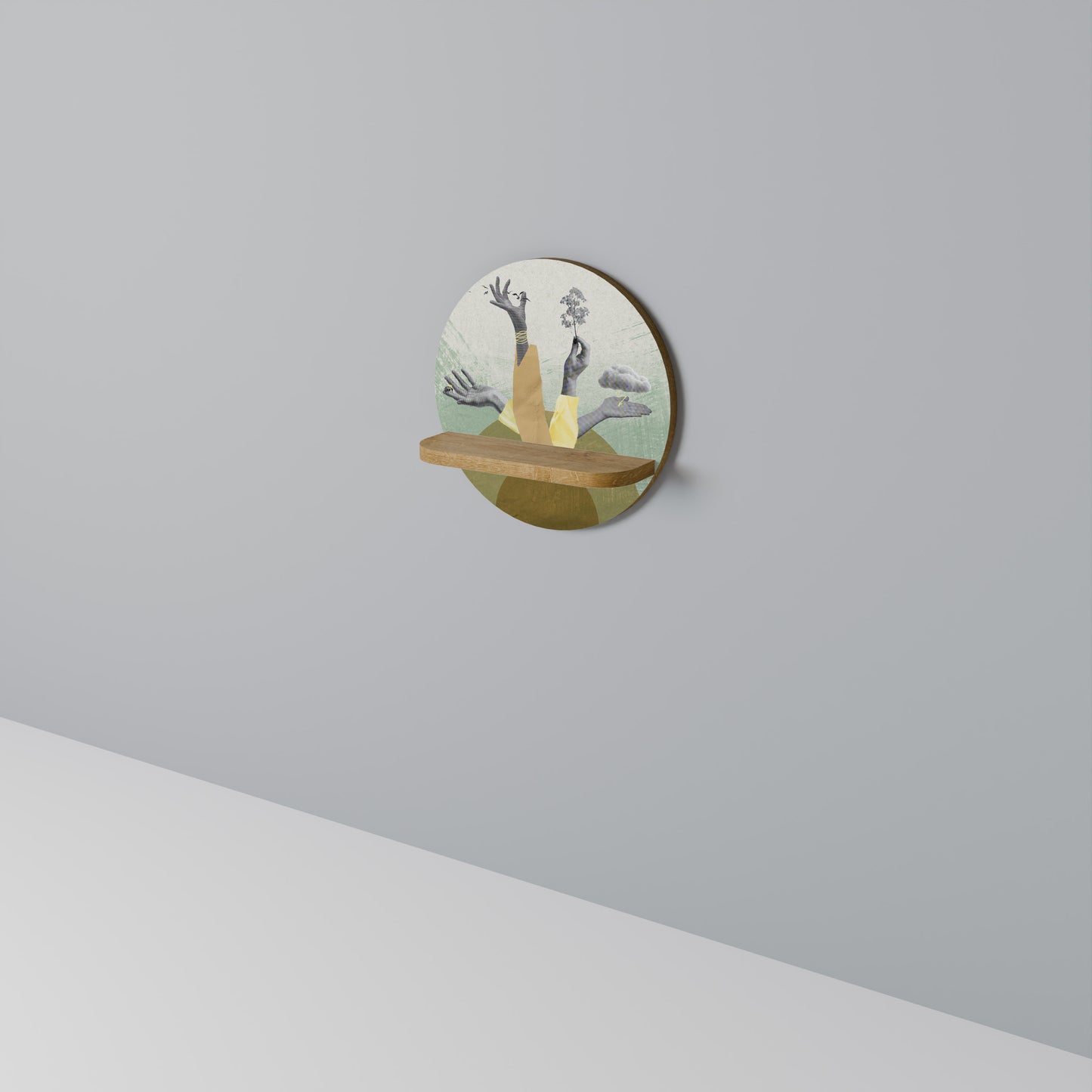 EARTH ELEMENTS Rund Konsthylla I Ekeffekt