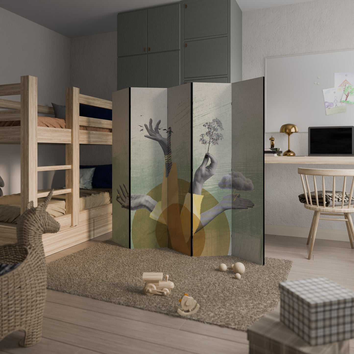 EARTH ELEMENTS Decorative 5-Panel Room Divider