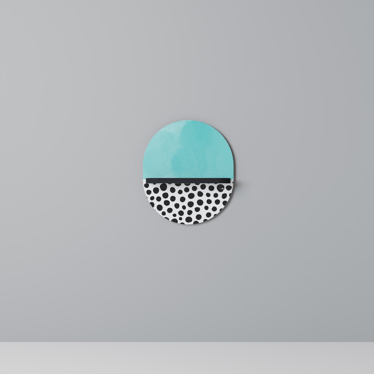AZURE TREASURE Oval konsthylla i svart finish
