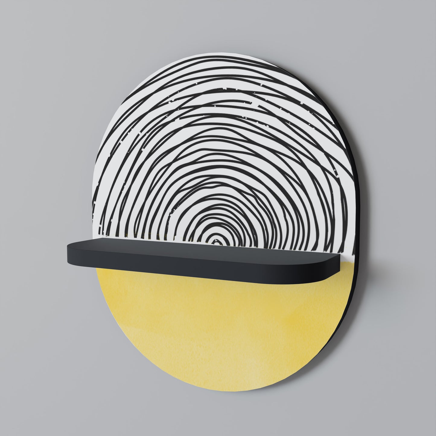 SUNNY TREASURE Oval konsthylla i svart finish