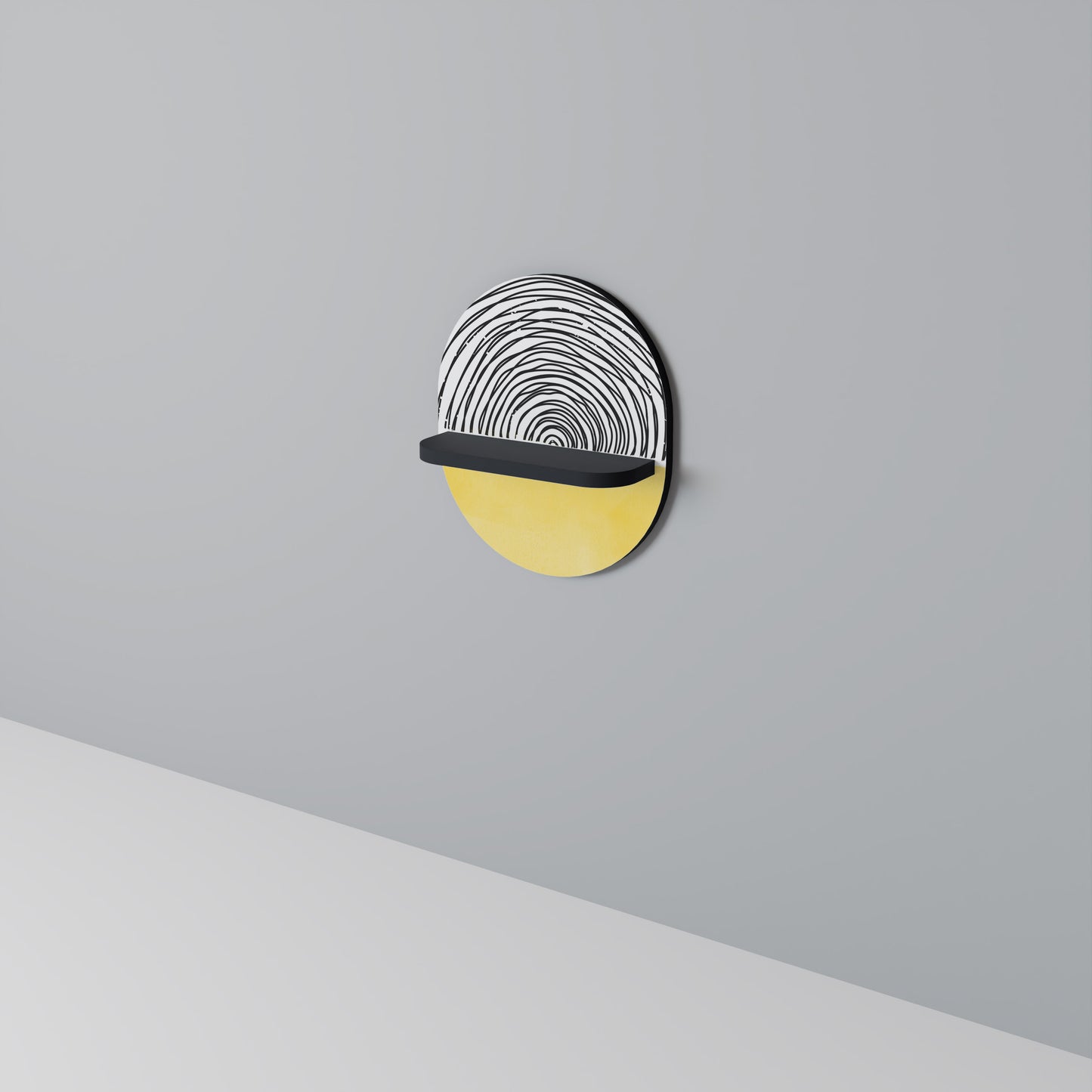 SUNNY TREASURE Oval konsthylla i svart finish