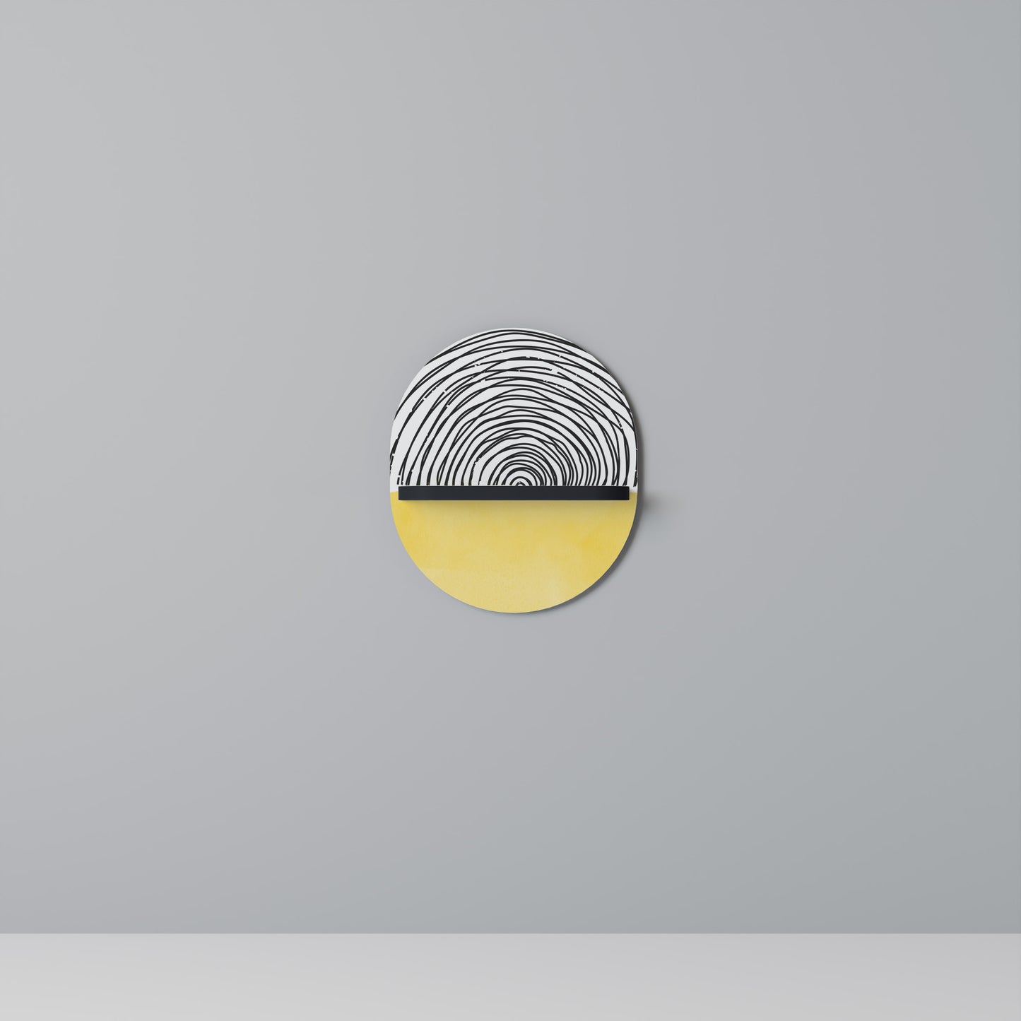 SUNNY TREASURE Oval konsthylla i svart finish