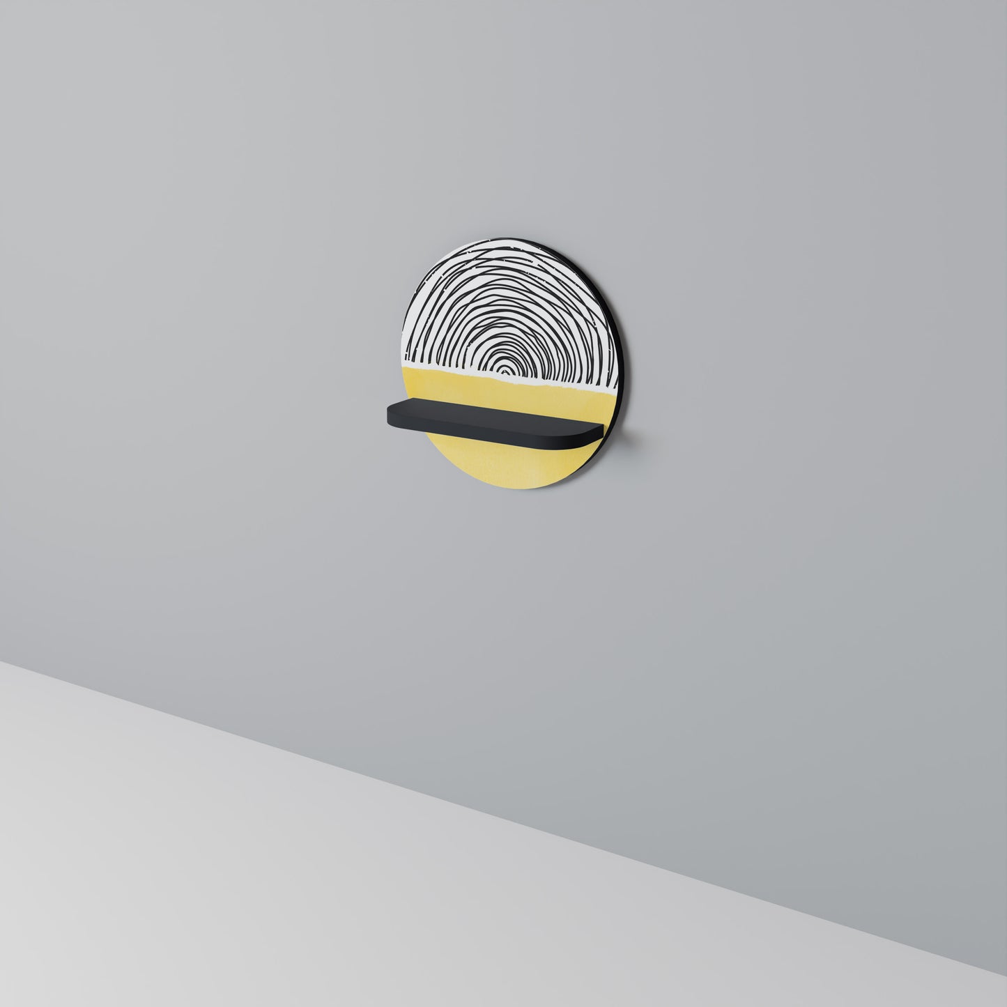 SUNNY TREASURE Rund konsthylla i svart finish