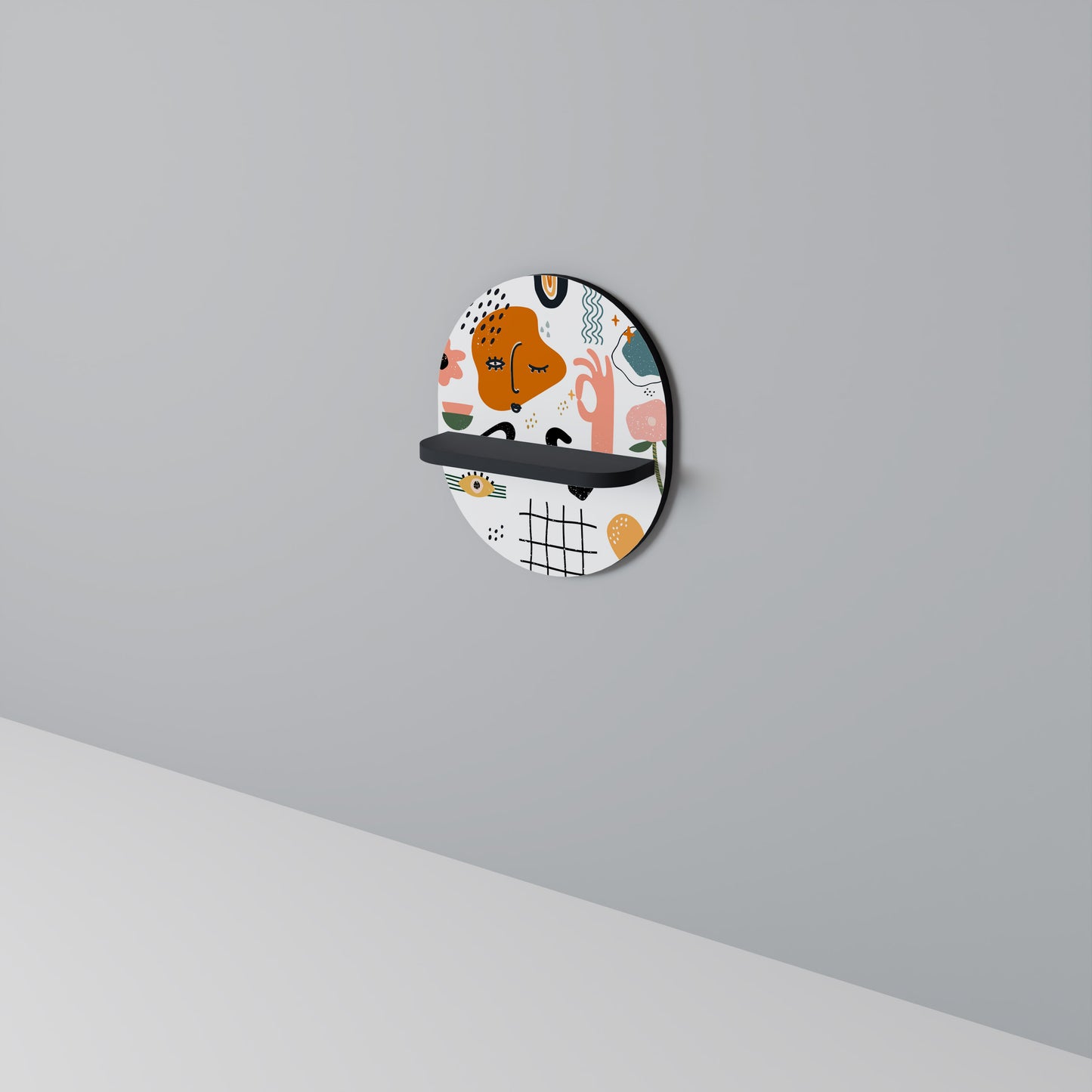 MATISSE WHIMSY Oval konsthylla i svart finish