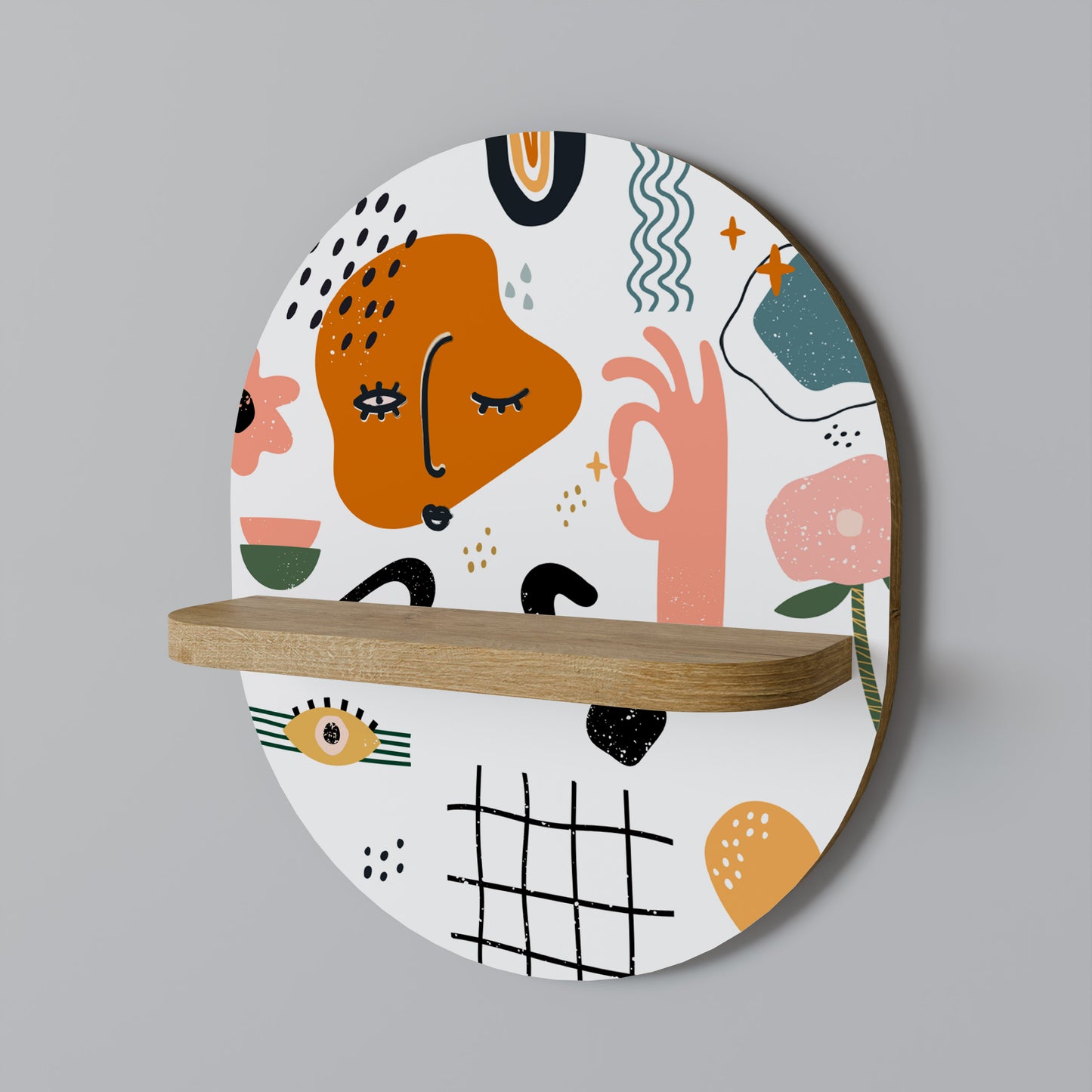 MATISSE WHIMSY Oval konsthylla i ekeffekt