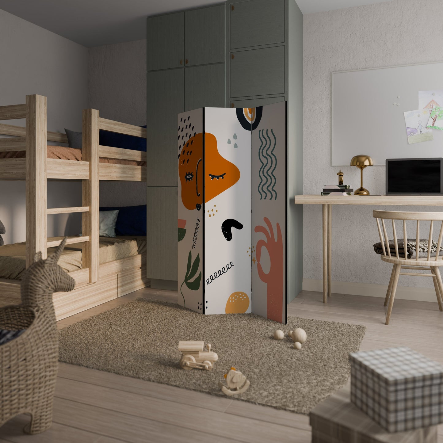 MATISSE WHIMSY Dekorativ rumsavdelare med 3 paneler