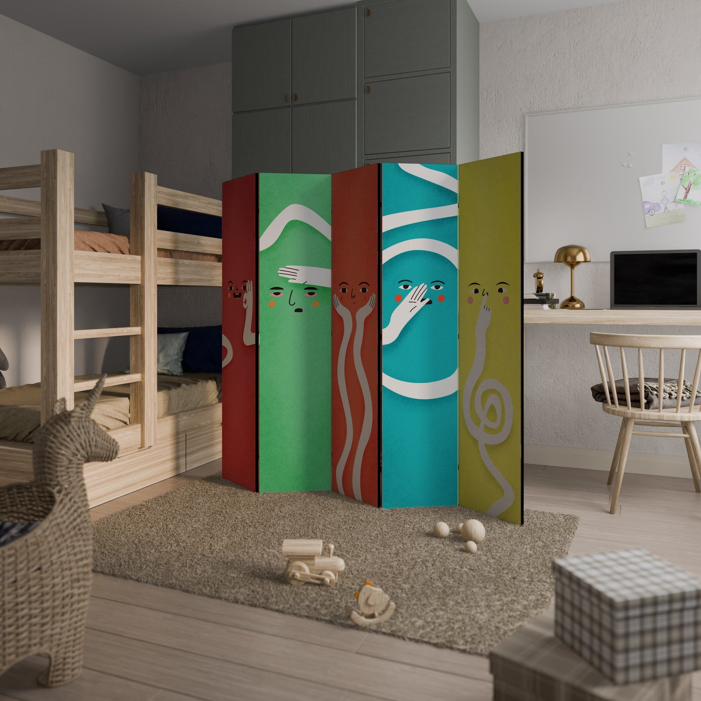 LIVELY FEATURES Decorative 5-Panel Room Divider