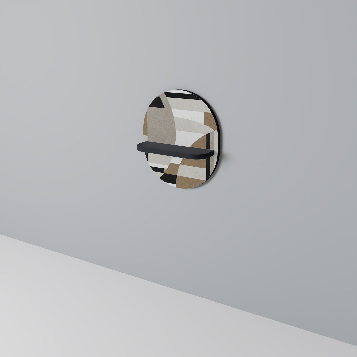 DELIKATE MEMENTO Oval konsthylla i svart finish
