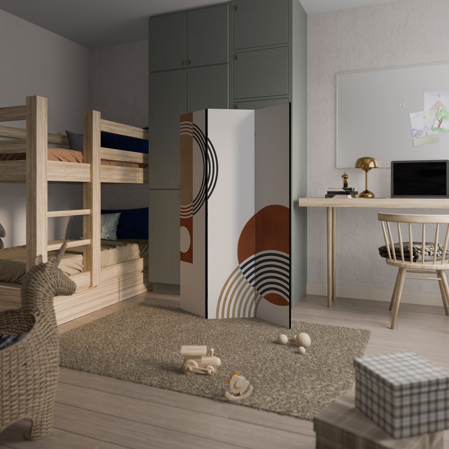 RYMME RUNT Dekorativ 3-panels rumsavdelare