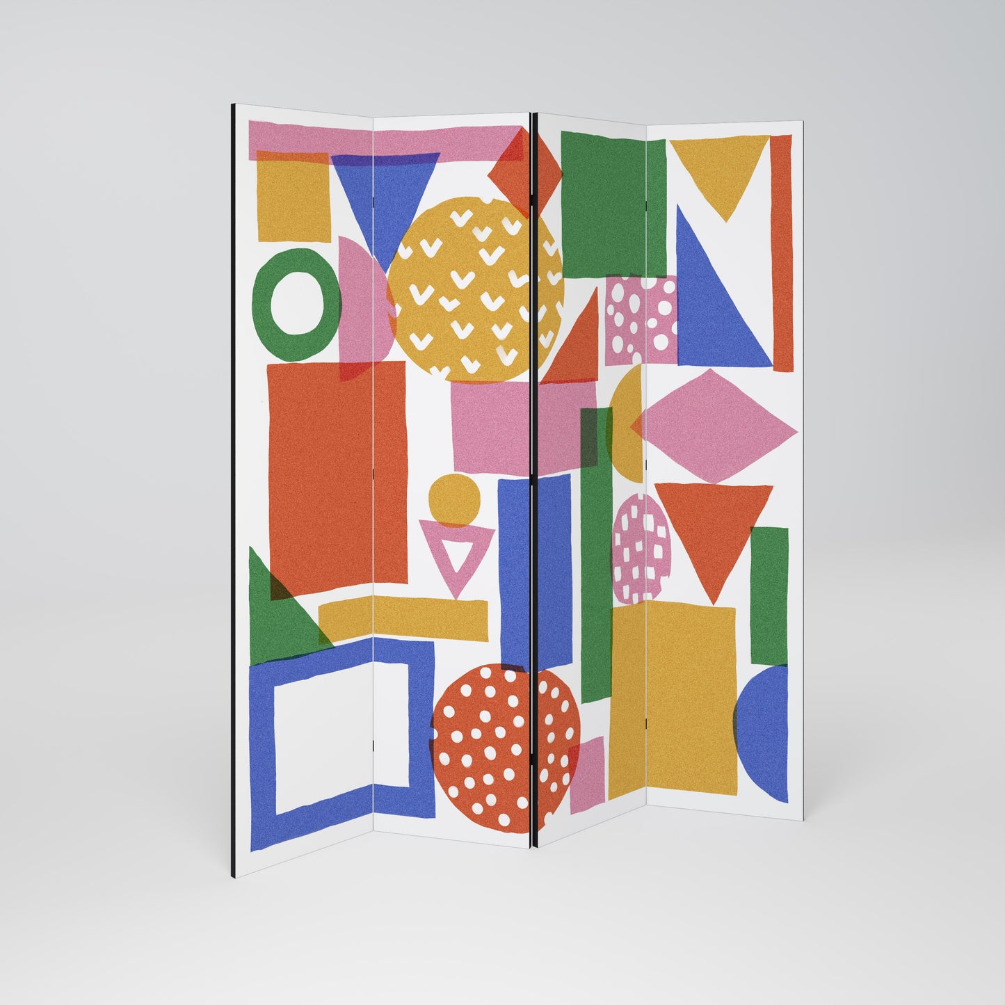 GEOMETRIC GLIMMER Decorative 4-Panel Room Divider