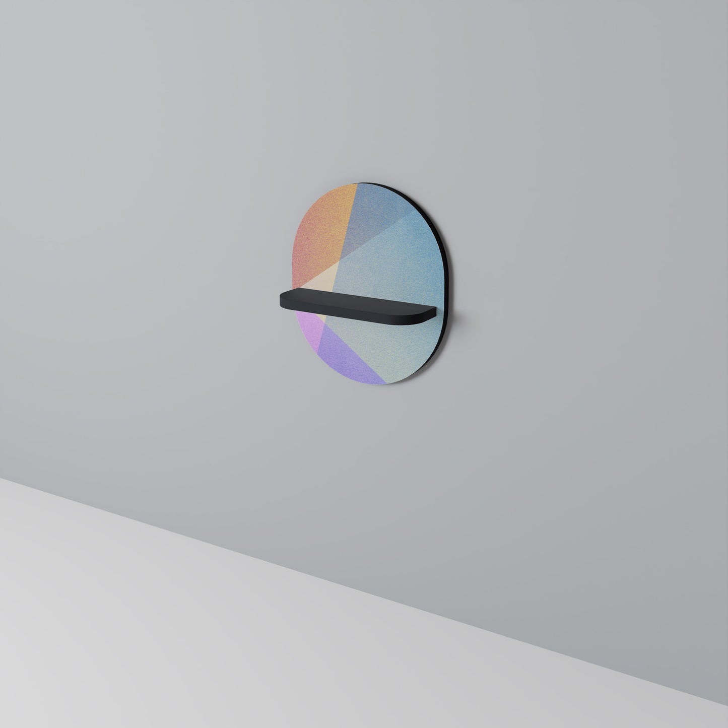 LJUS GEOMETRI Oval konsthylla i svart finish