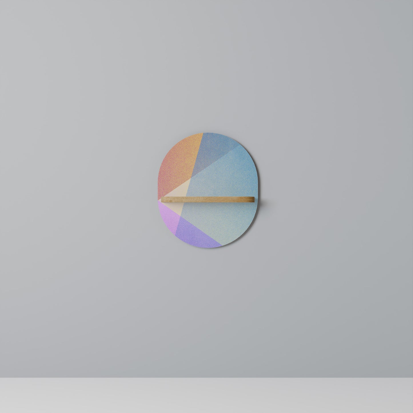 LJUS GEOMETRI Oval konsthylla i ekeffekt