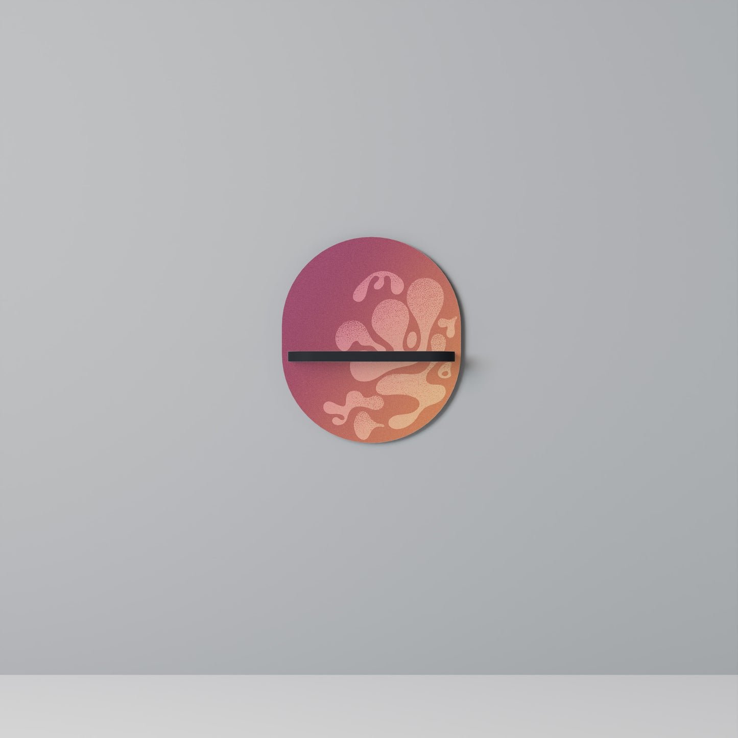 IRREGULAR ROSA Oval Art Hylla i svart finish