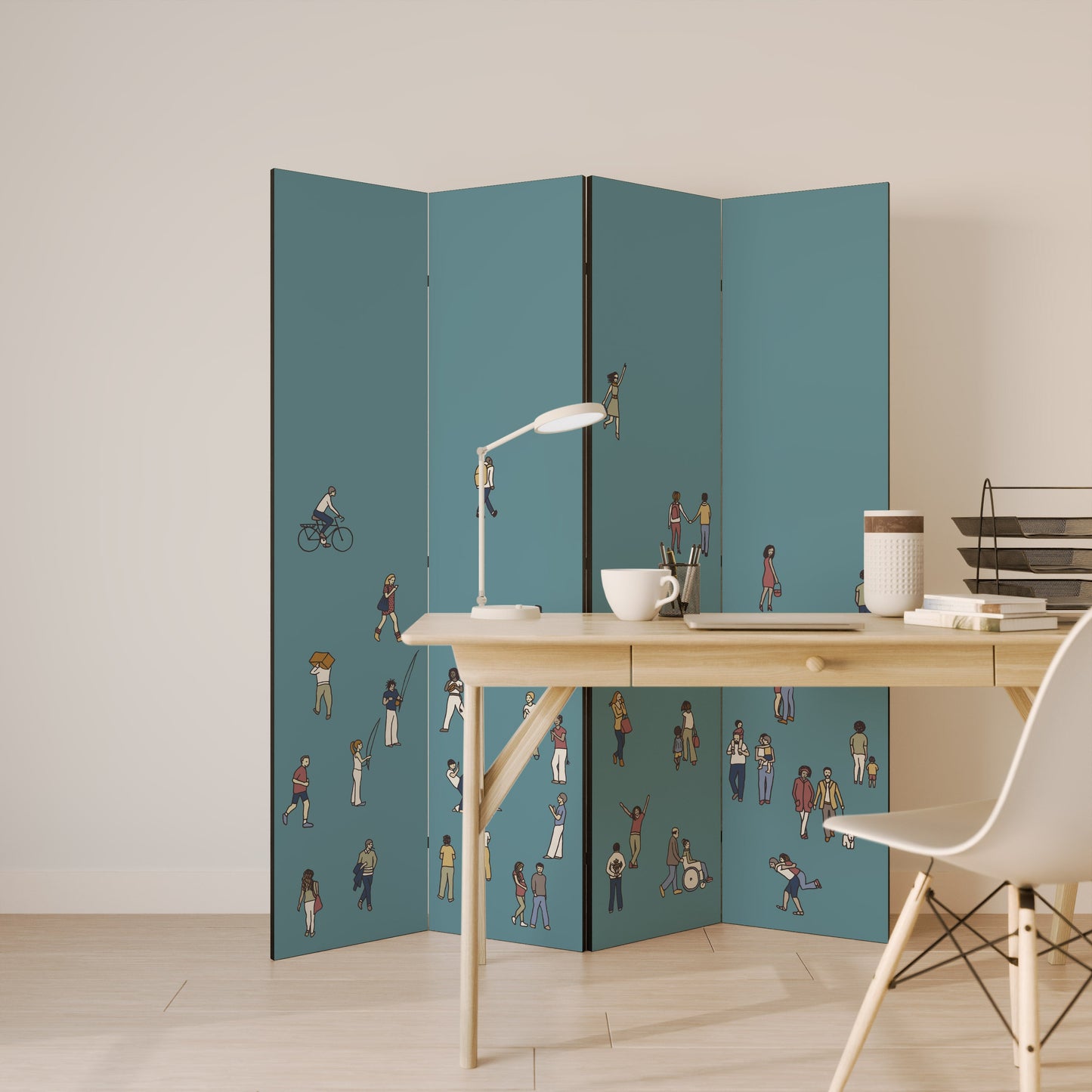 COLLECTIVE STREAM Decorative 4-Panel Room Divider
