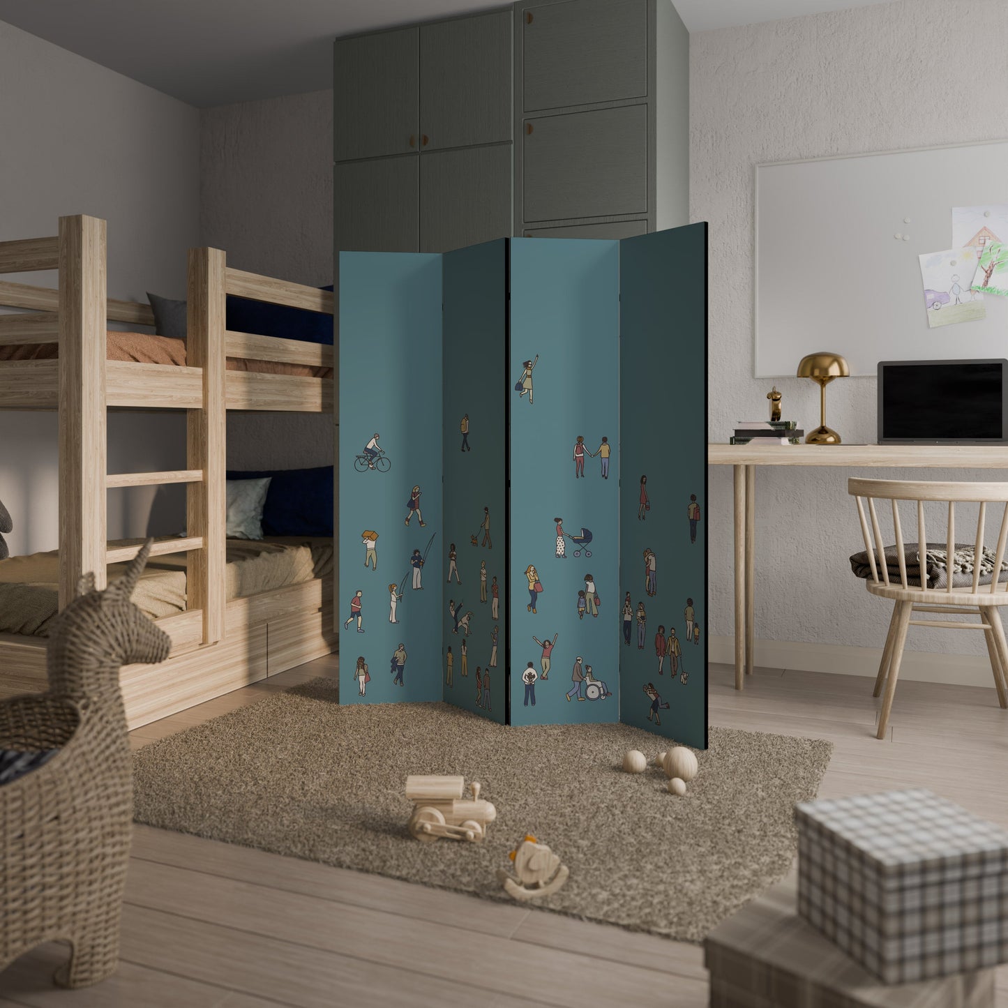 COLLECTIVE STREAM Decorative 4-Panel Room Divider