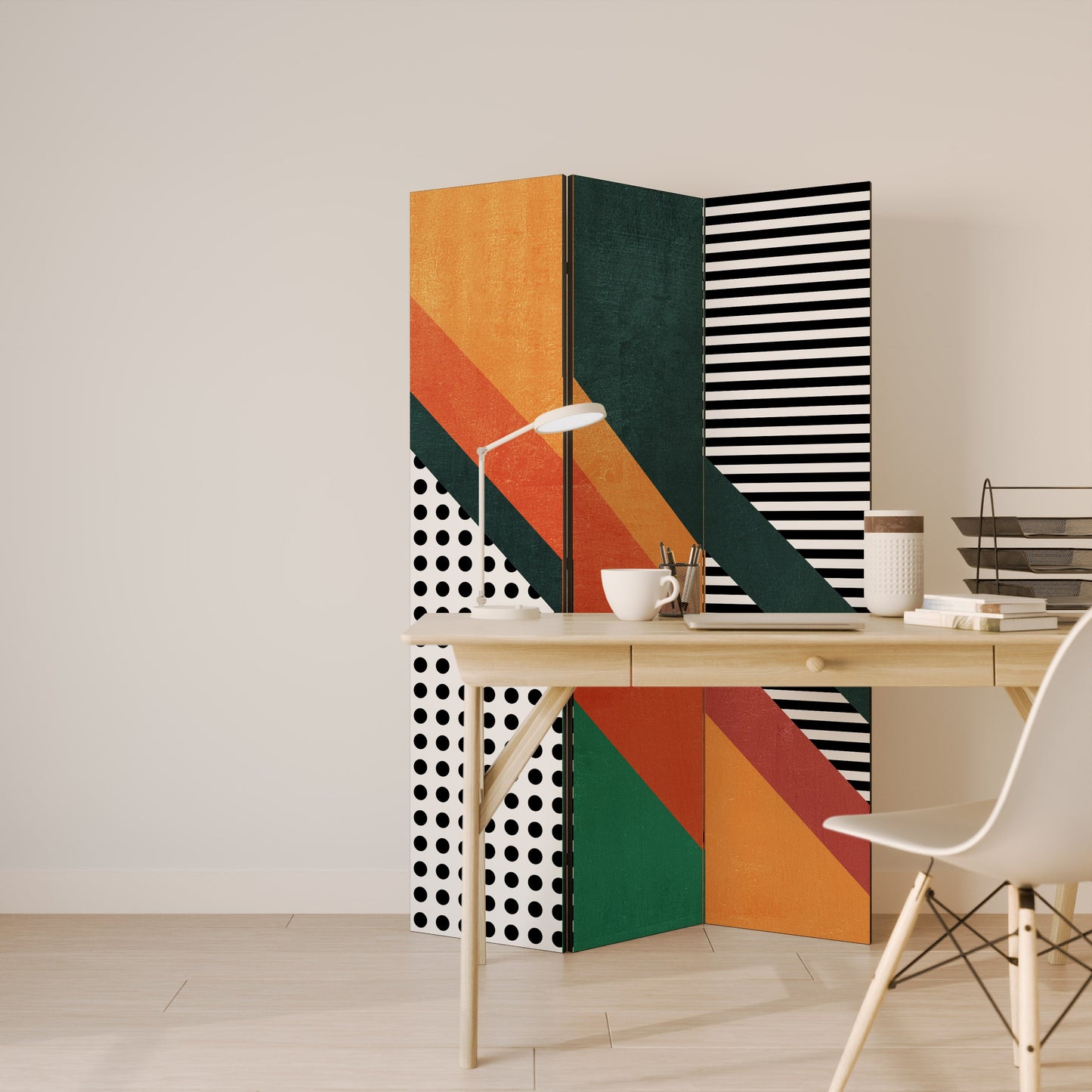 MAKESHIFT ARTISTRY Dekorativ rumsavdelare med 3 paneler