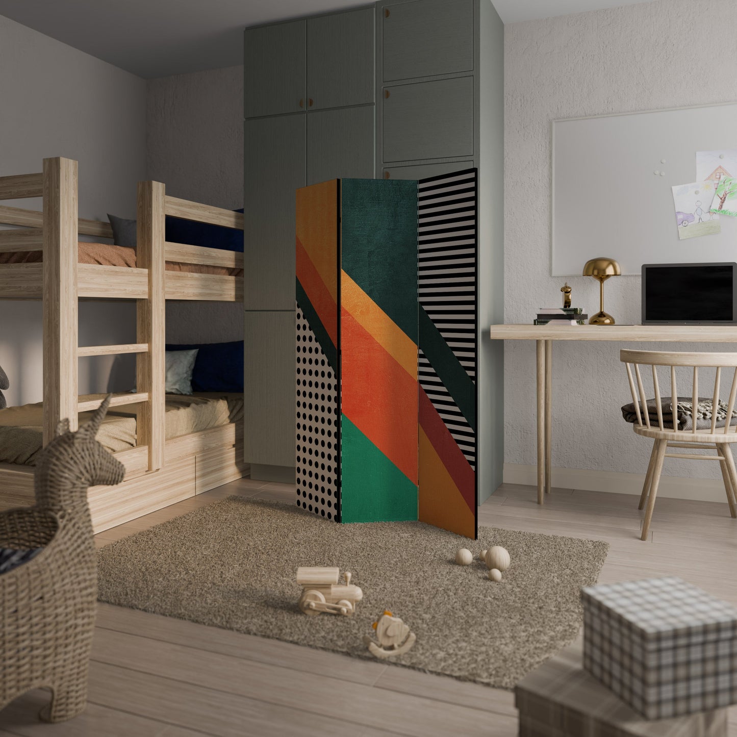 MAKESHIFT ARTISTRY Dekorativ rumsavdelare med 3 paneler