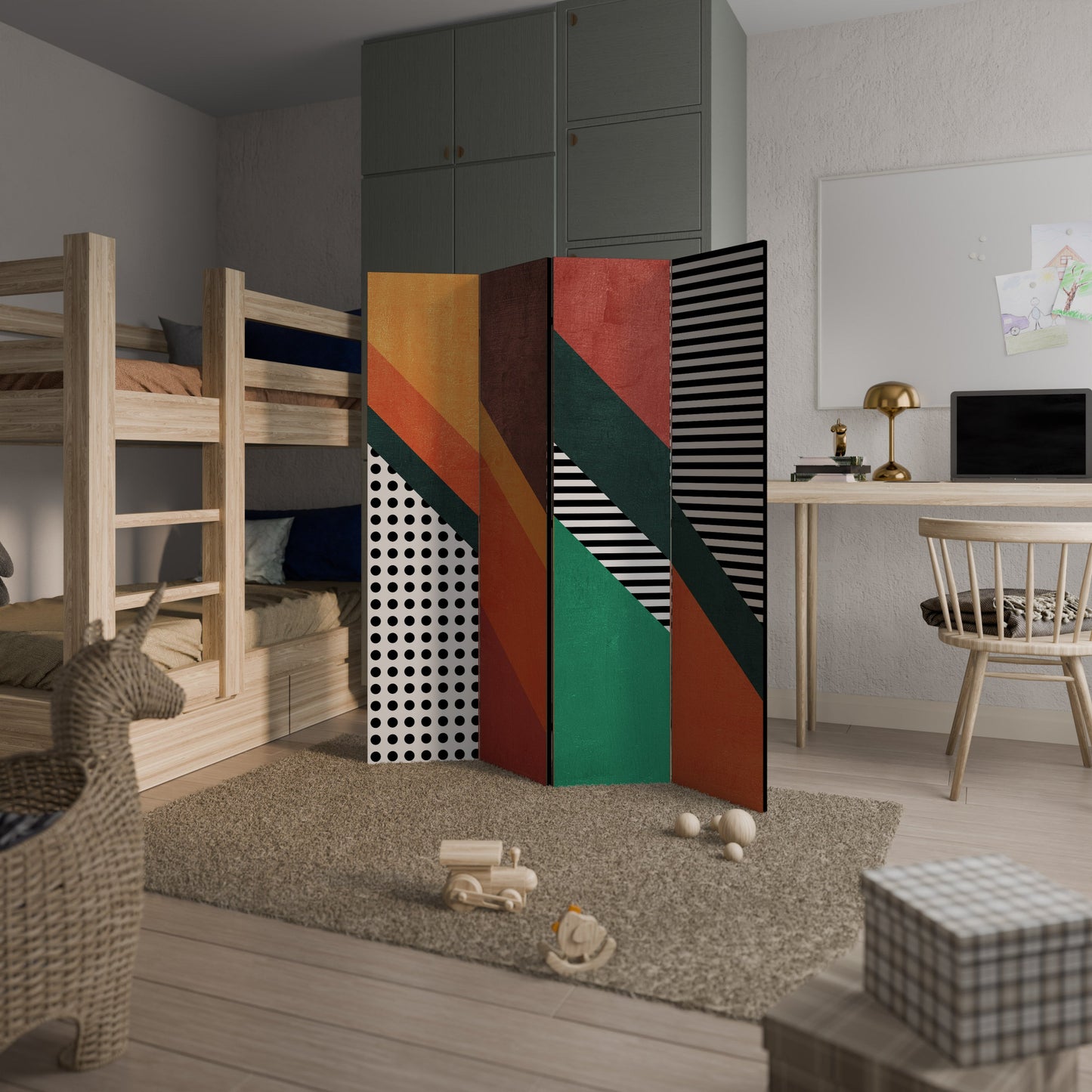MAKESHIFT ARTISTRY Decorative 4-Panel Room Divider