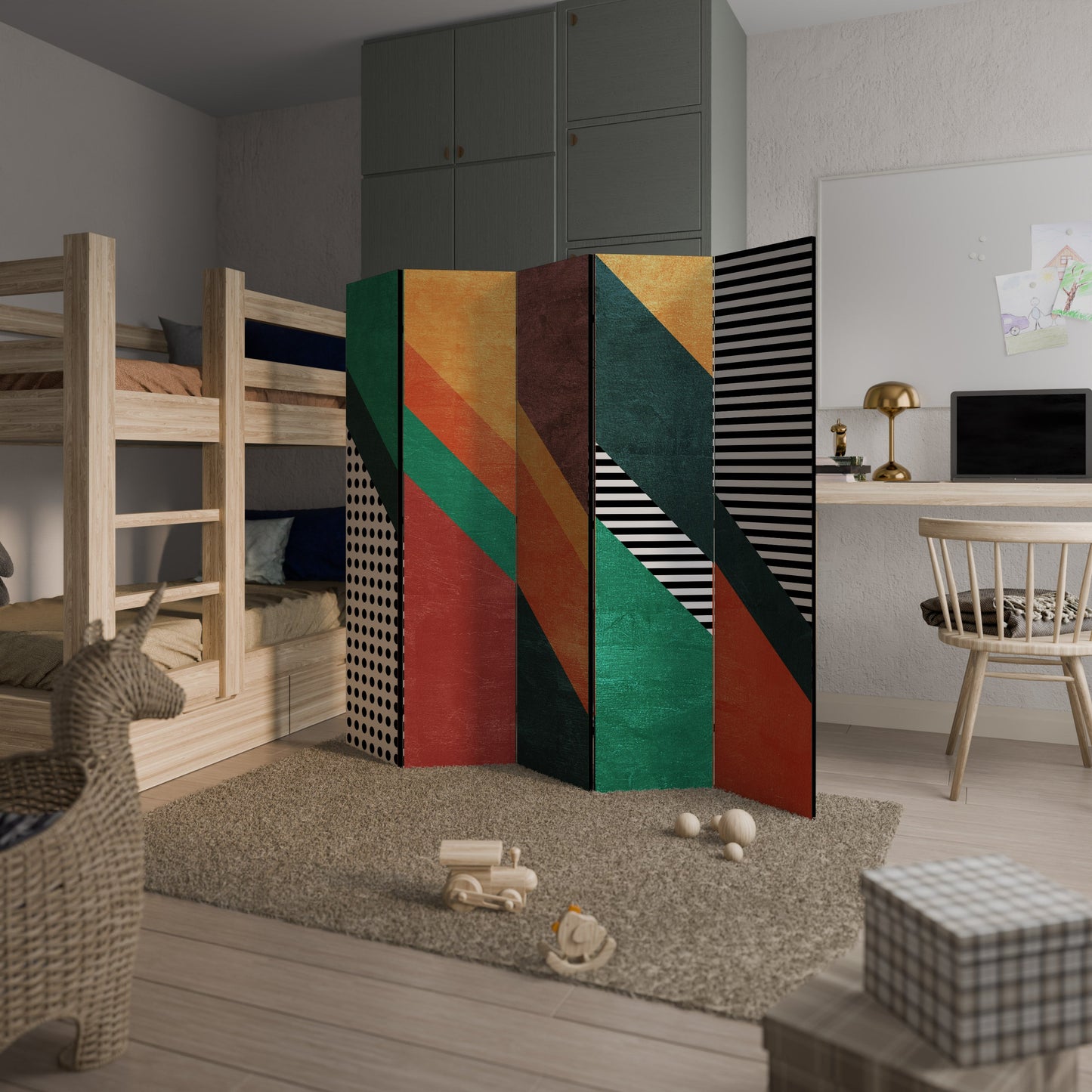 MAKESHIFT ARTISTRY Decorative 5-Panel Room Divider