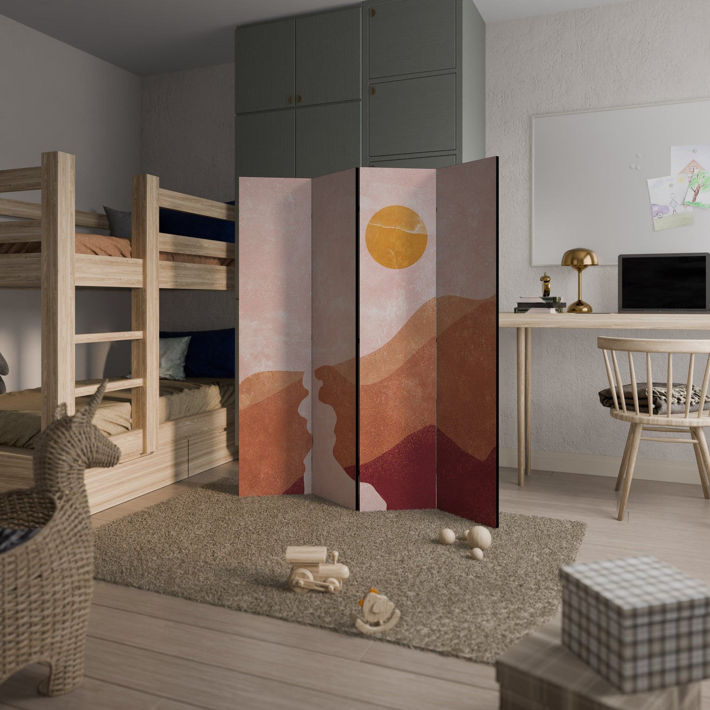 LUMINOUS SUNLIGHT Decorative 4-Panel Room Divider