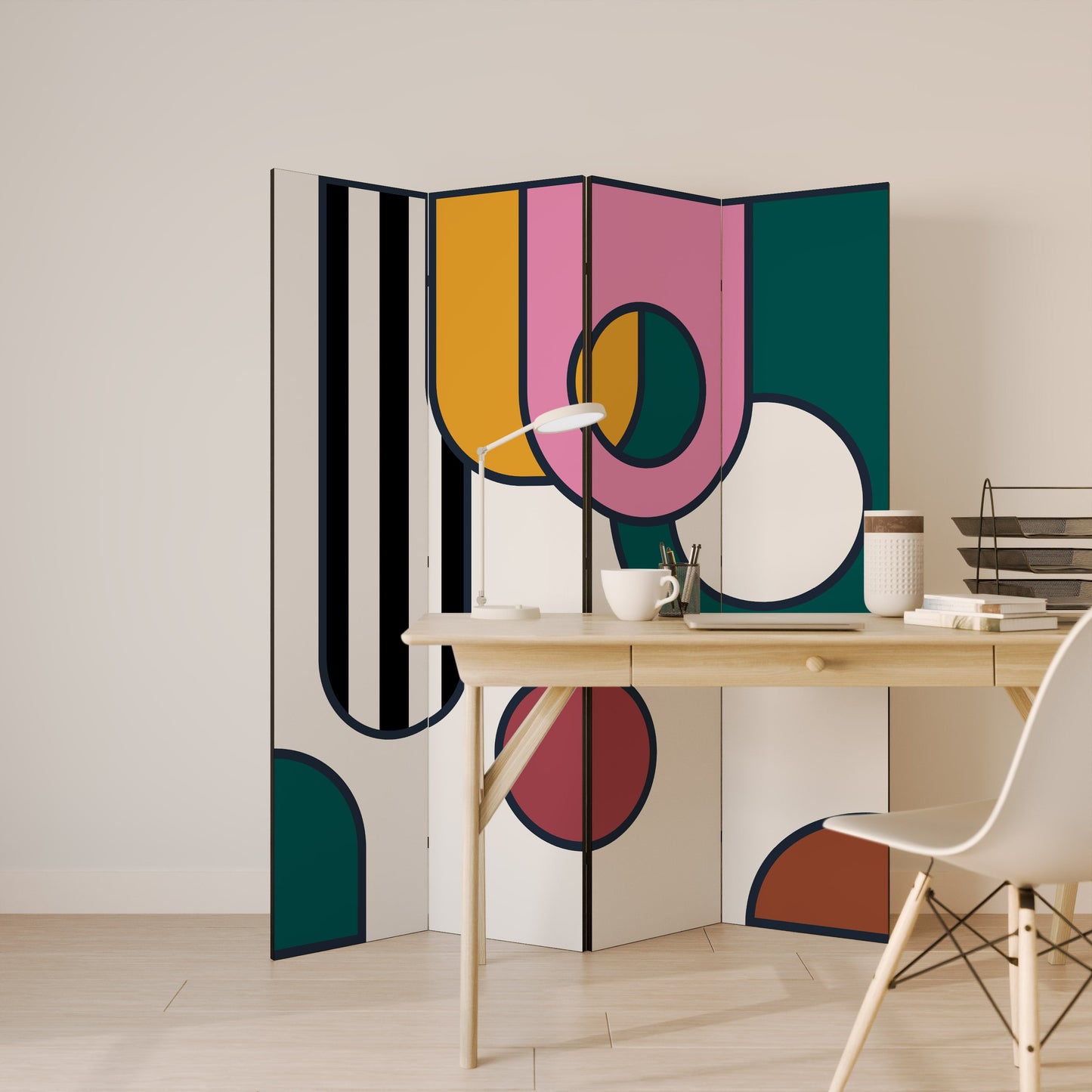 COOL STORY Decorative 4-Panel Room Divider