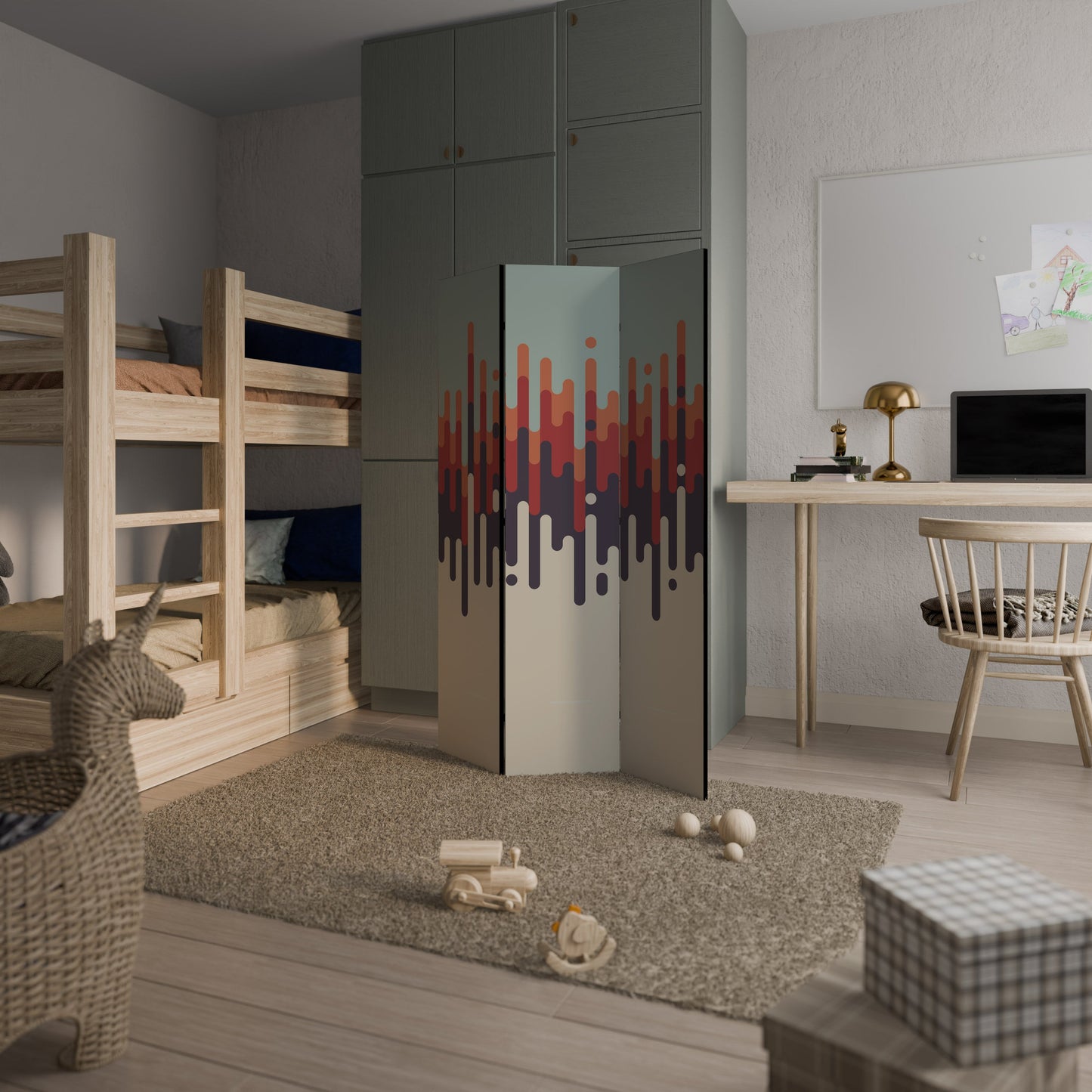 CHROMA CONTOURS Dekorativ rumsavdelare med 3 paneler