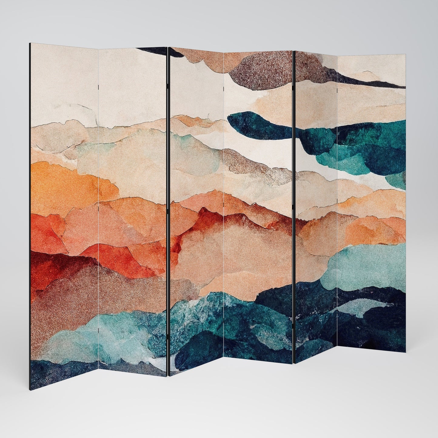 ABSTRACT LANDSCAPE Decorative 6-Panel Room Divider