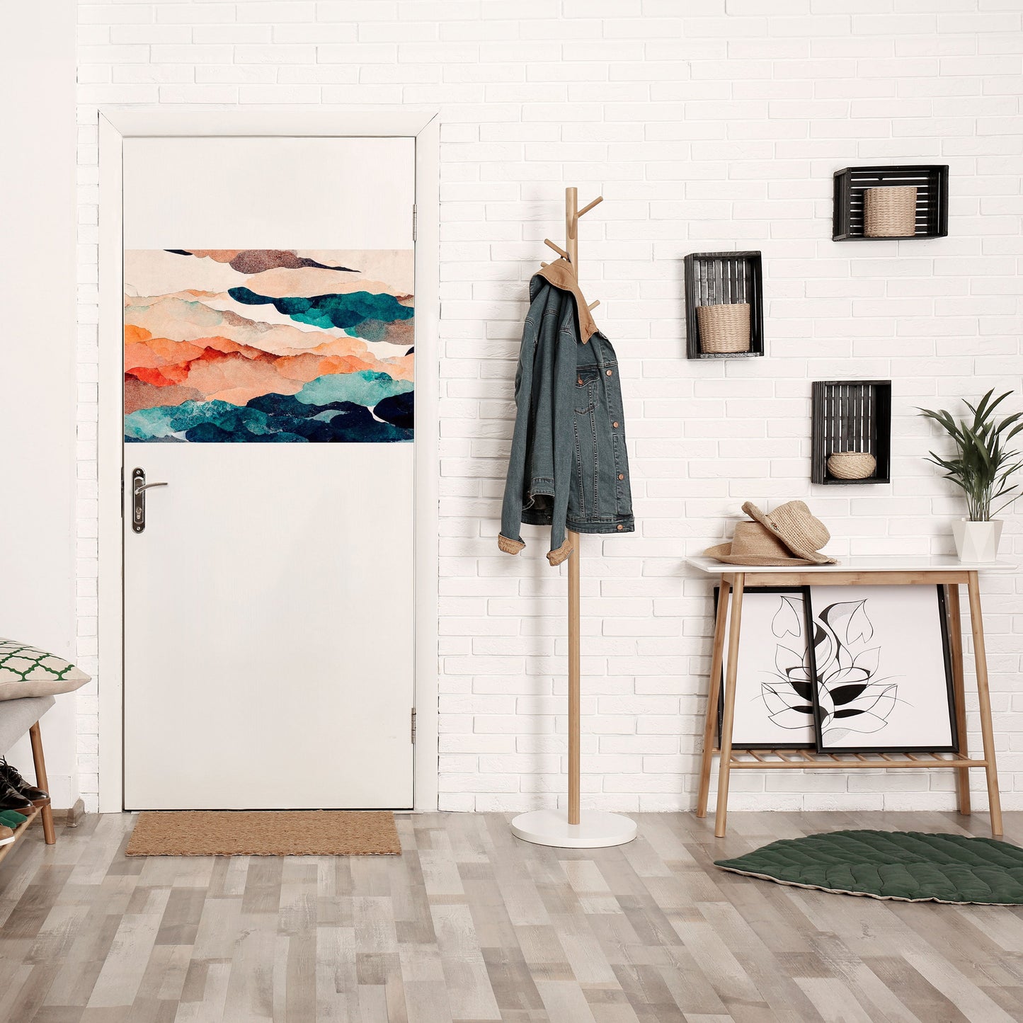 ABSTRAKT LANDSKAP Horisontell Poster med självhäftande tryck