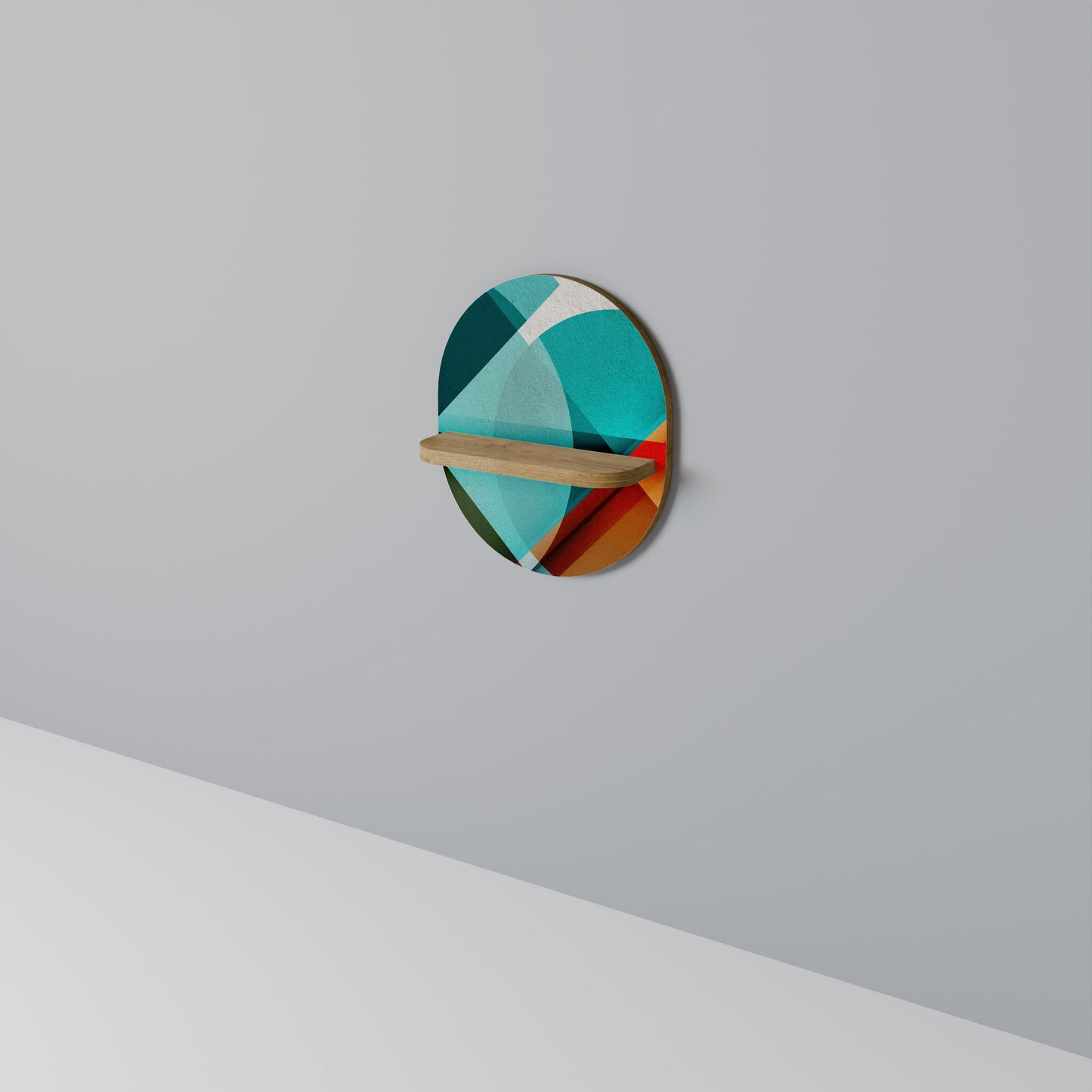 CIRKULÄR RHAPSODY Oval konsthylla i ekeffekt