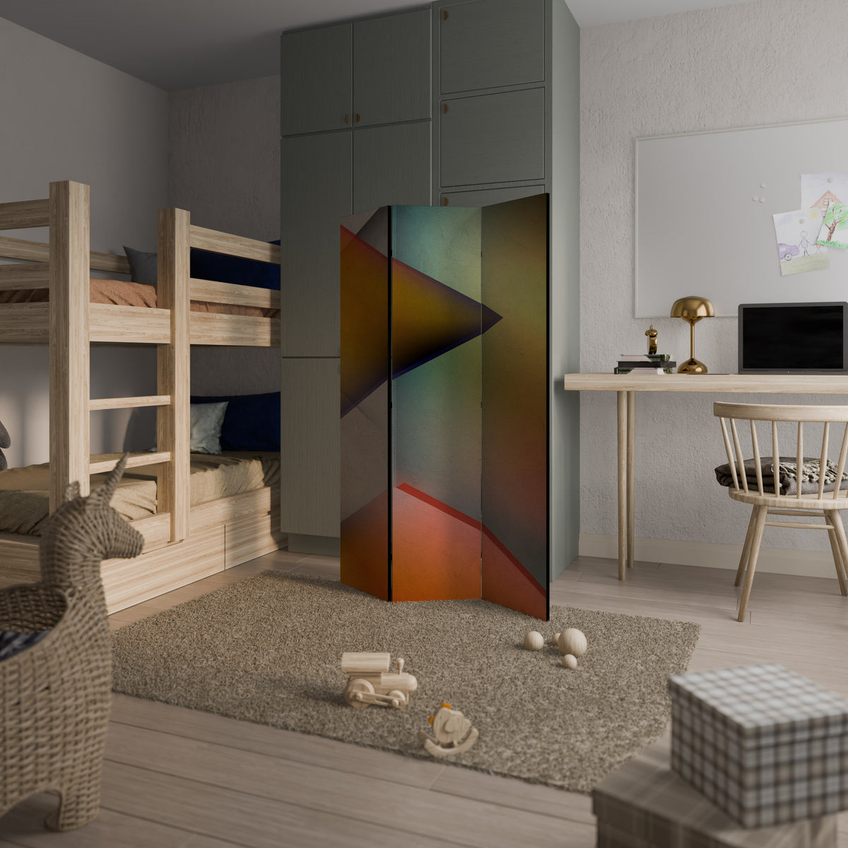 PIERCING SHARPNESS 3-Panel Room Divider
