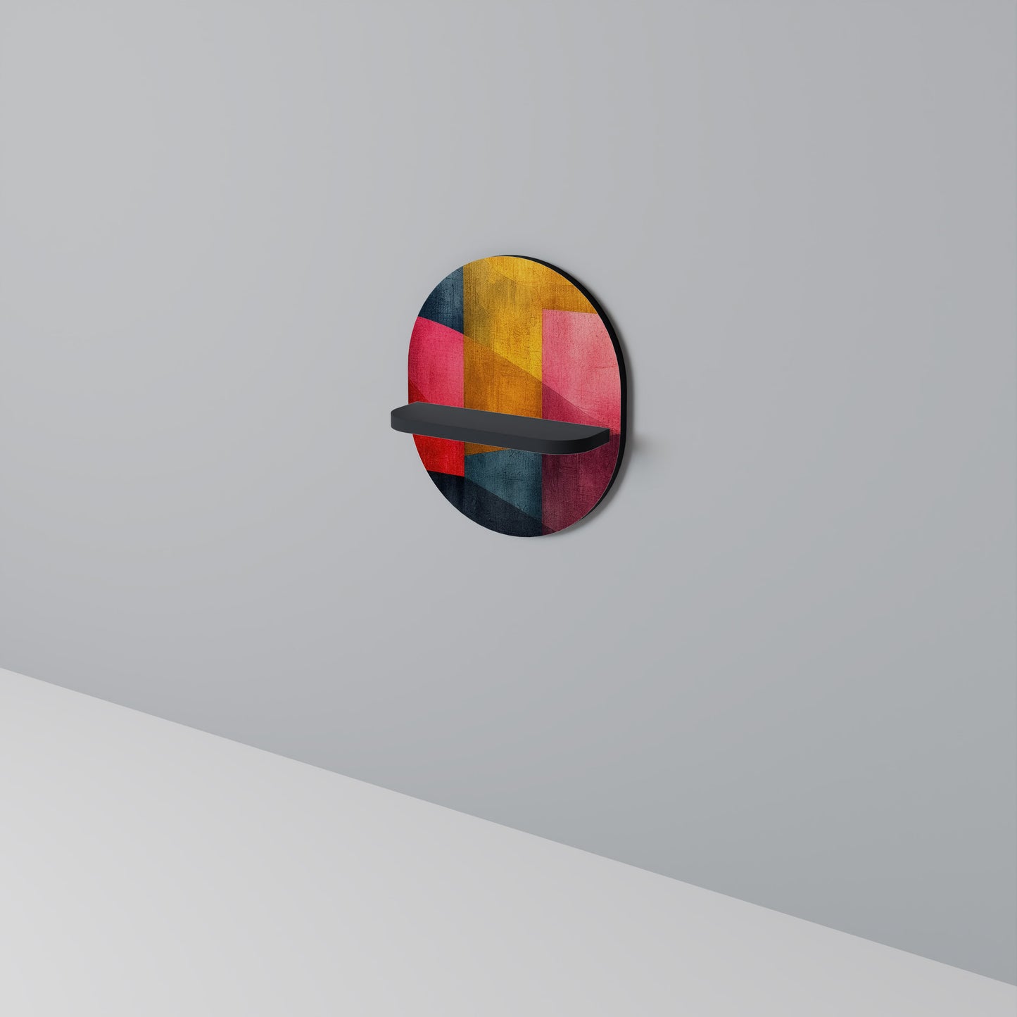 COLORFUL SOUNDS Oval Art Shelf In Black Finish