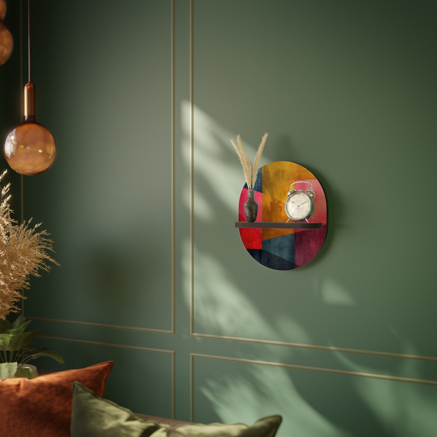 COLORFUL SOUNDS Oval Art Shelf In Black Finish