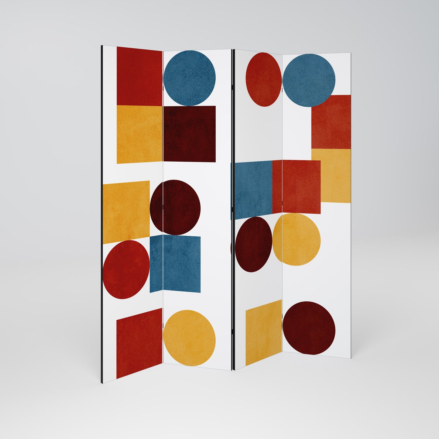 GEOMETRIC PUZZLE Decorative 4-Panel Room Divider
