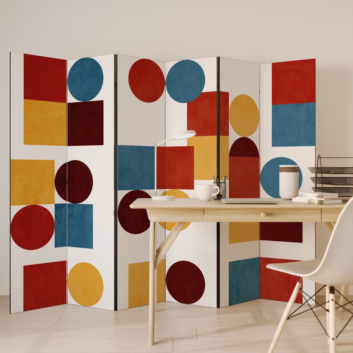 GEOMETRIC PUZZLE Decorative 6-Panel Room Divider