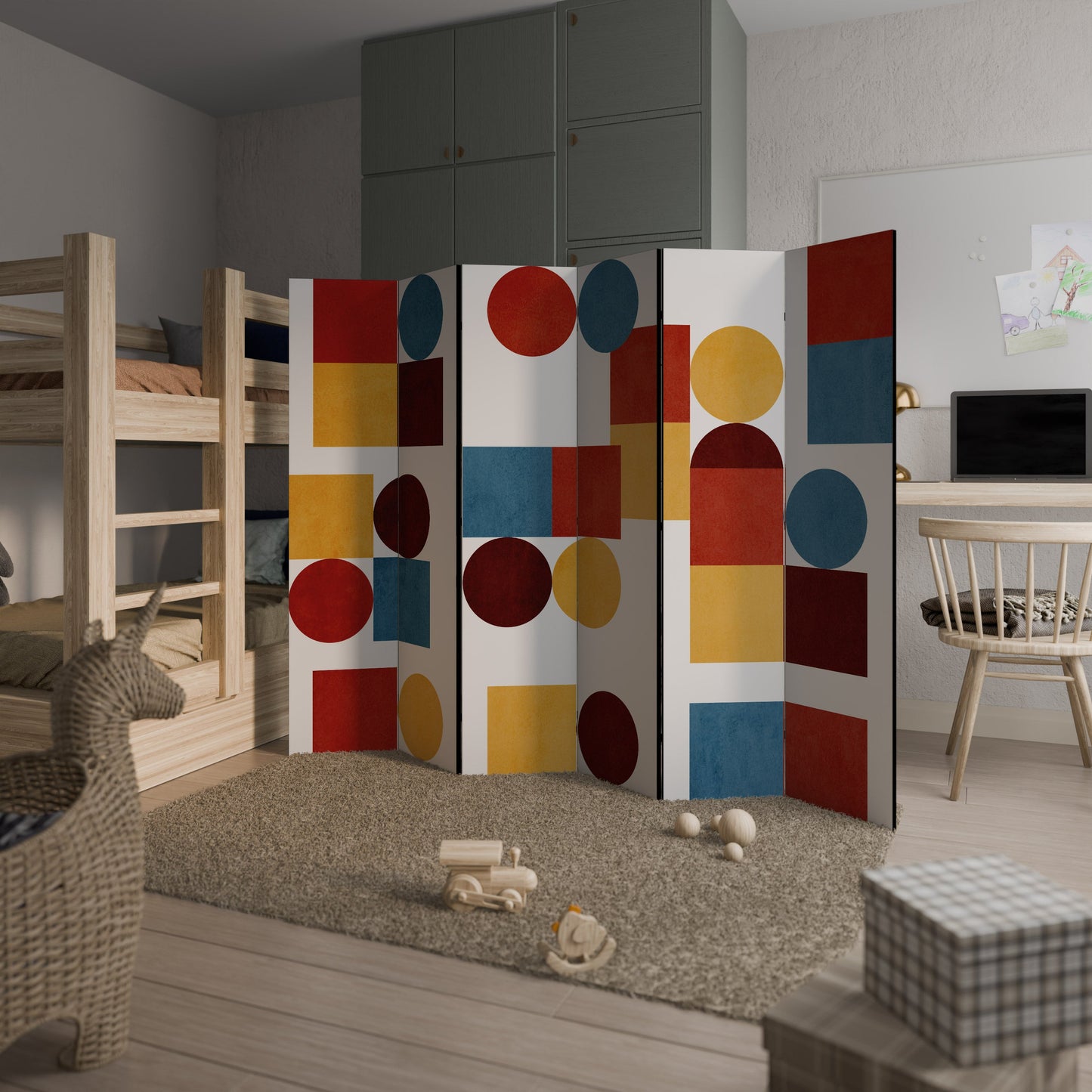 GEOMETRIC PUZZLE Decorative 6-Panel Room Divider
