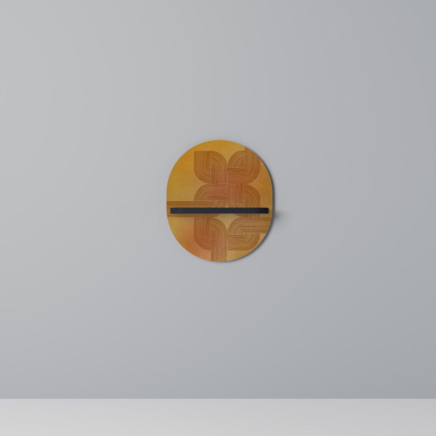 FÖRSTÄRKANDE RELATION Oval konsthylla i svart finish