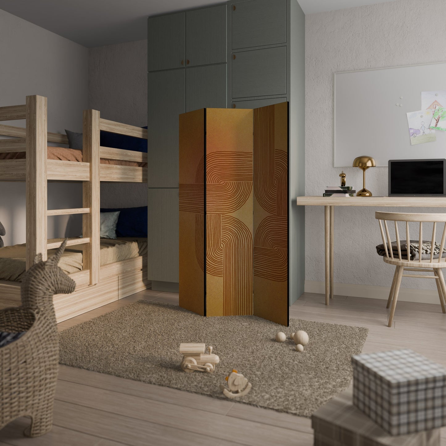 STRENGTHENING RELATION Decorative 3-Panel Room Divider