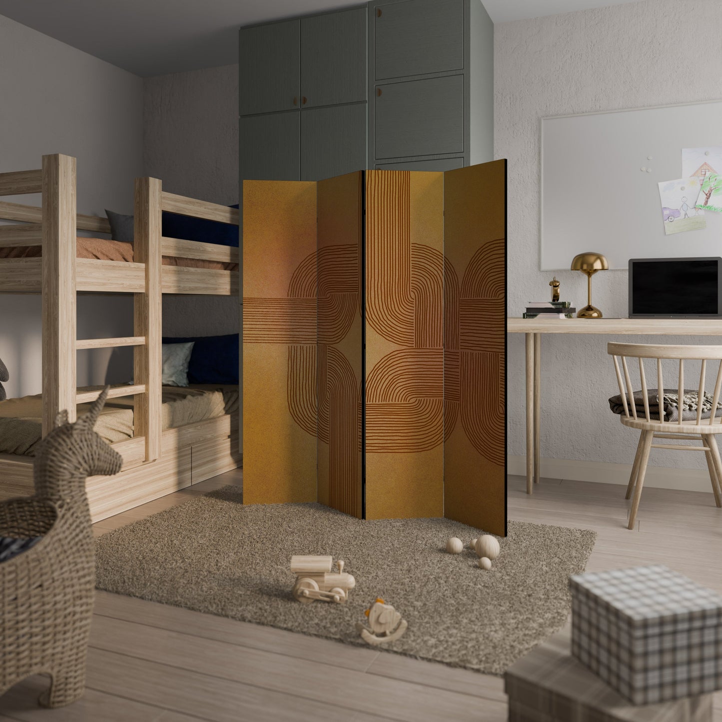 STRENGTHENING RELATION Decorative 4-Panel Room Divider